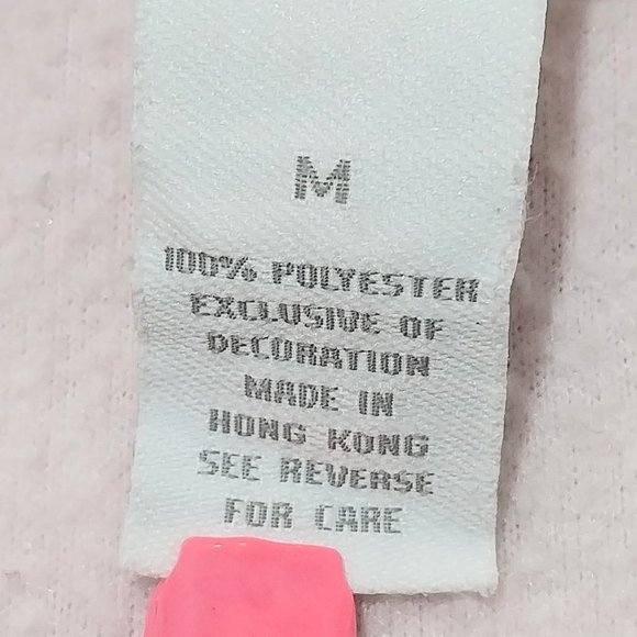 Bundle of Joy Christmas Sweater Size Medium Pink 100%‎ Polyester Zip Up #1256 - Picture 3 of 8